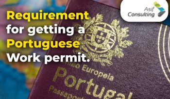 Portuguese Work Permit on a document with a pen.