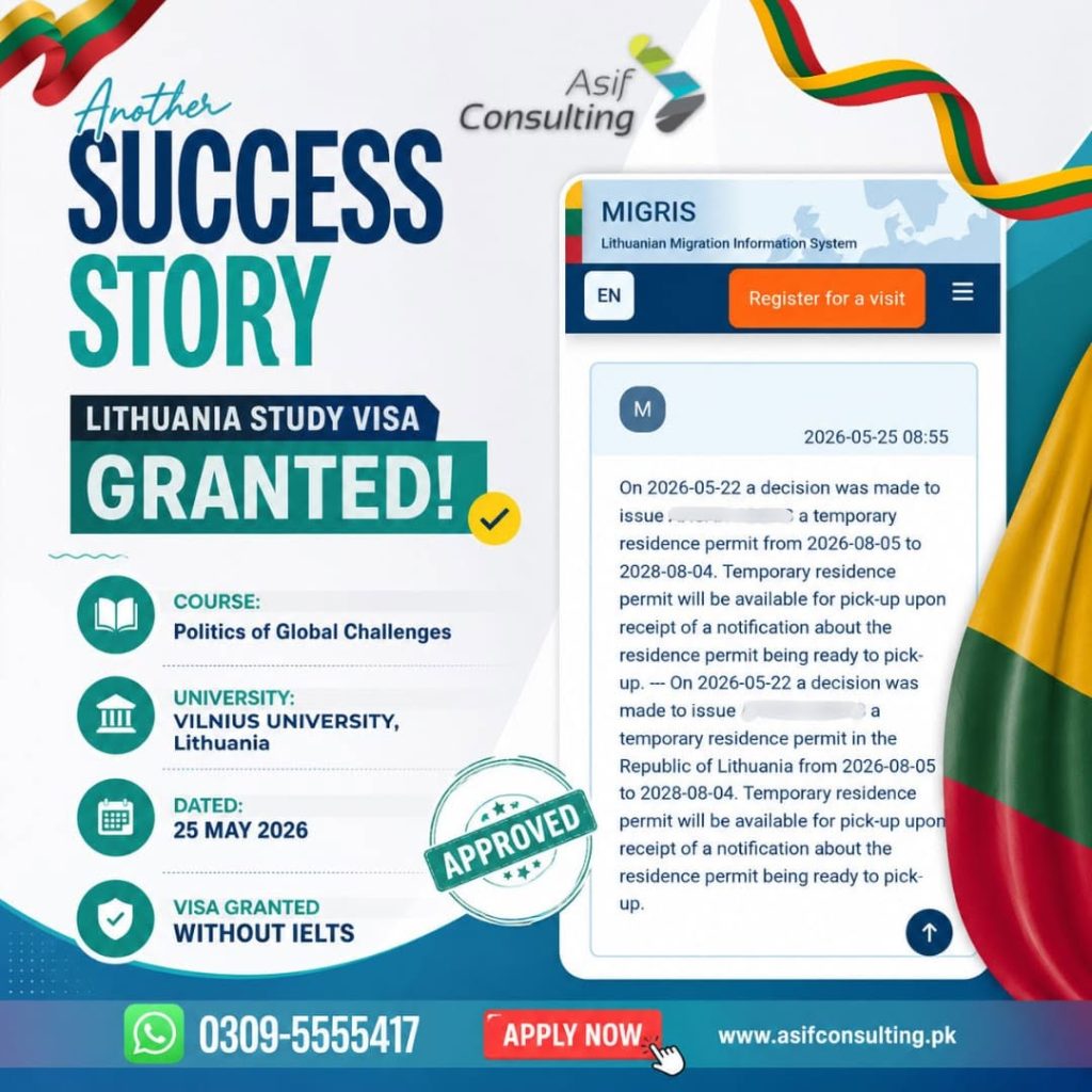 Lithuania study visa without IELTS