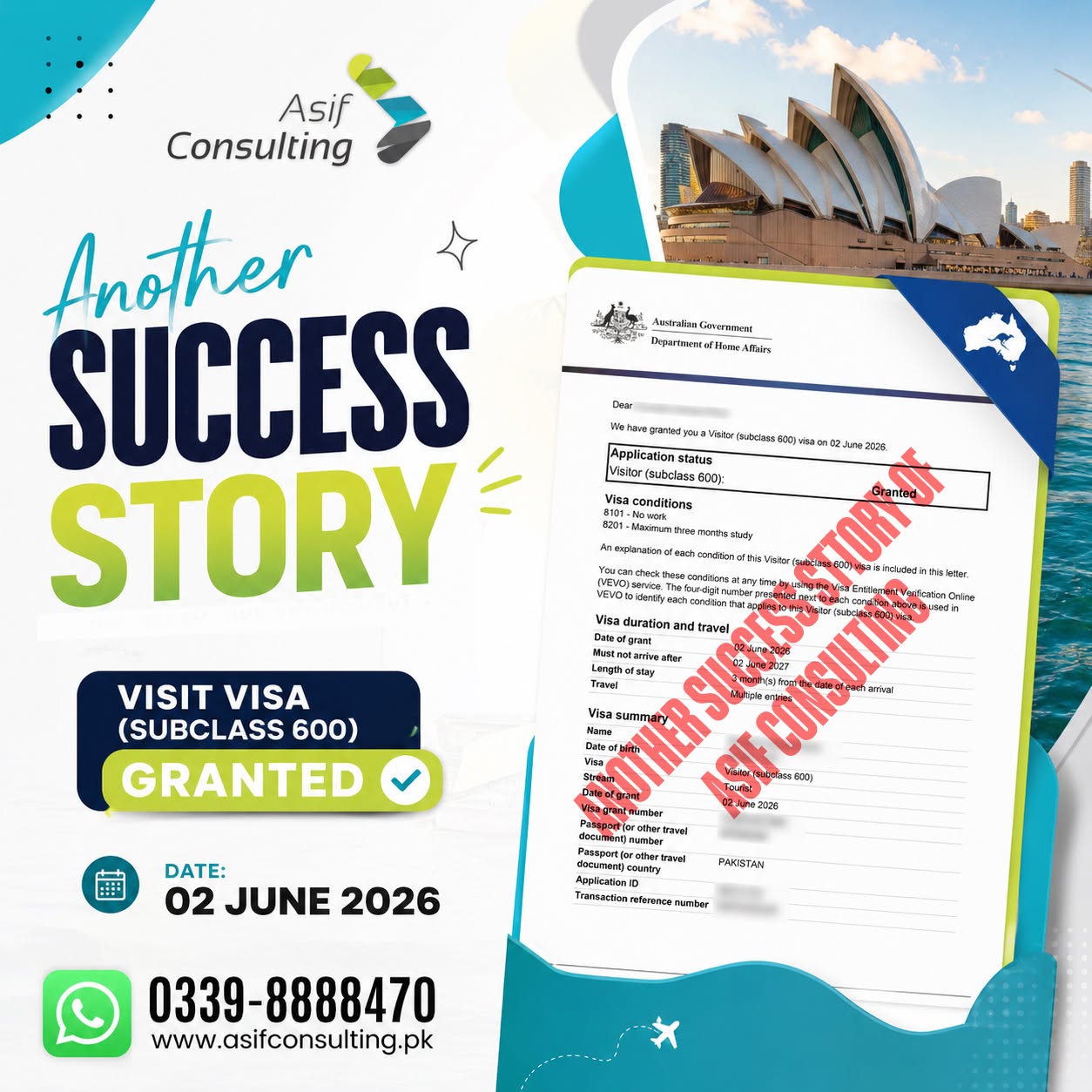 Australia Visit Visa Granted