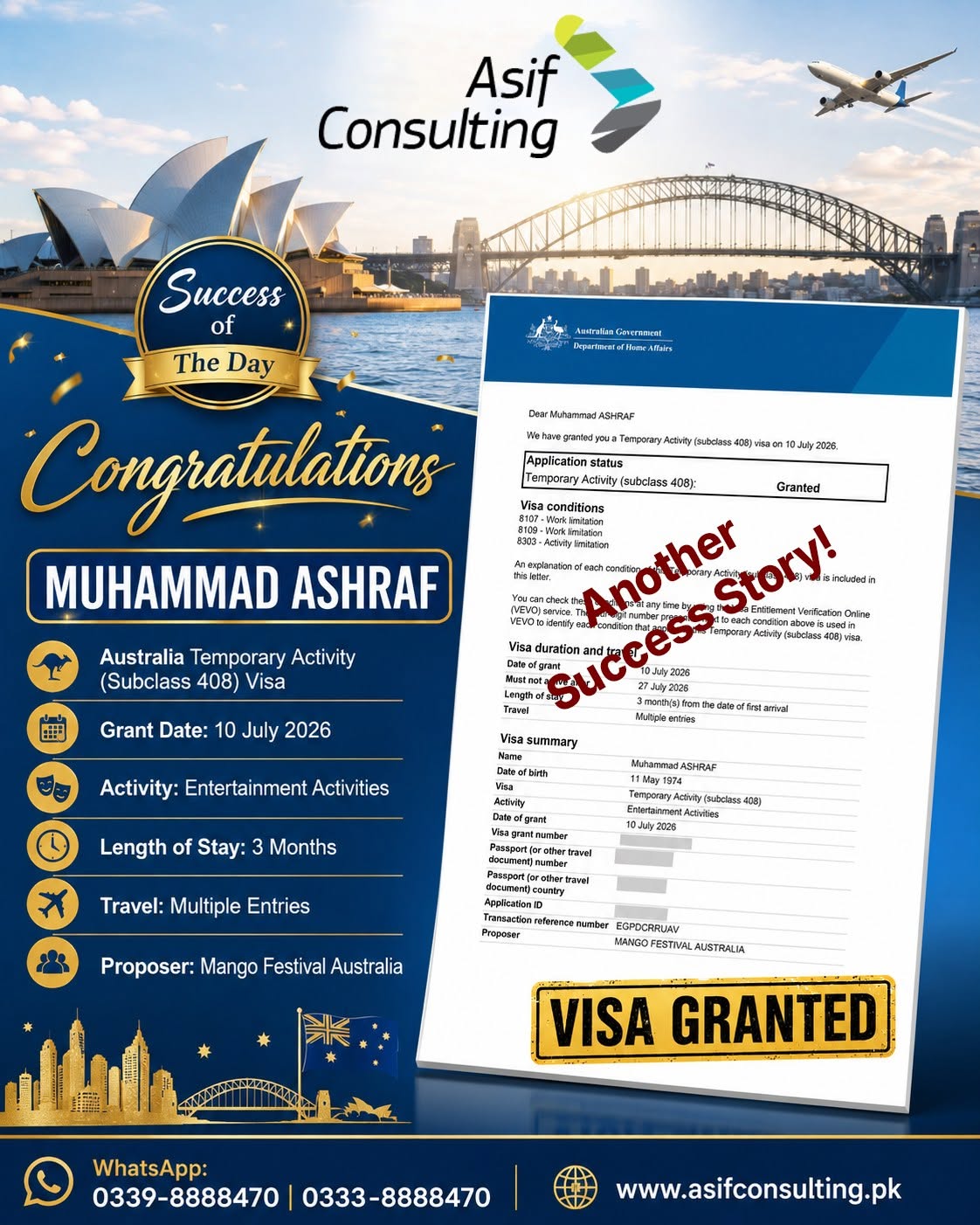 Australia Subclass 408 Visa